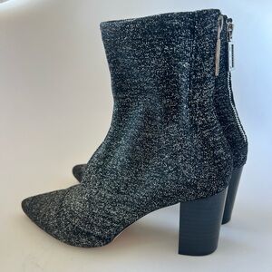 Chic Black and Silver Heeled Boots